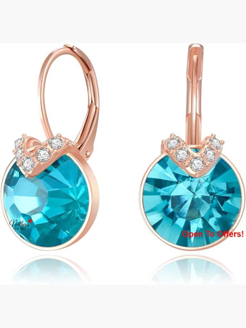 Cubic Zirconia V-Shaped Crystal Drop Earrings Hypoallergenic Zinc Alloy